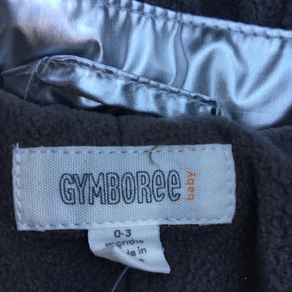 NEW Gymboree Infant Baby Newborn 0-3MTH Bunting Silver 1 Piece Puffer Snow Suit - Picture 9 of 12